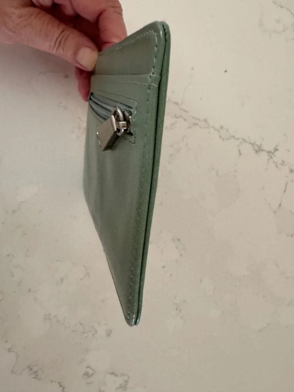 HOBO Euro Slide Card Case/wallet & Passport Case: Leather Fall Color Jade NWT
